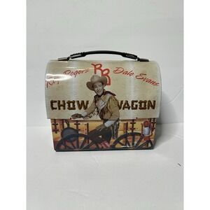 Vandor‎ Collectible Tins Roy Rogers Dale Evans Chow Wagon Dome Lunchbox/ Tote